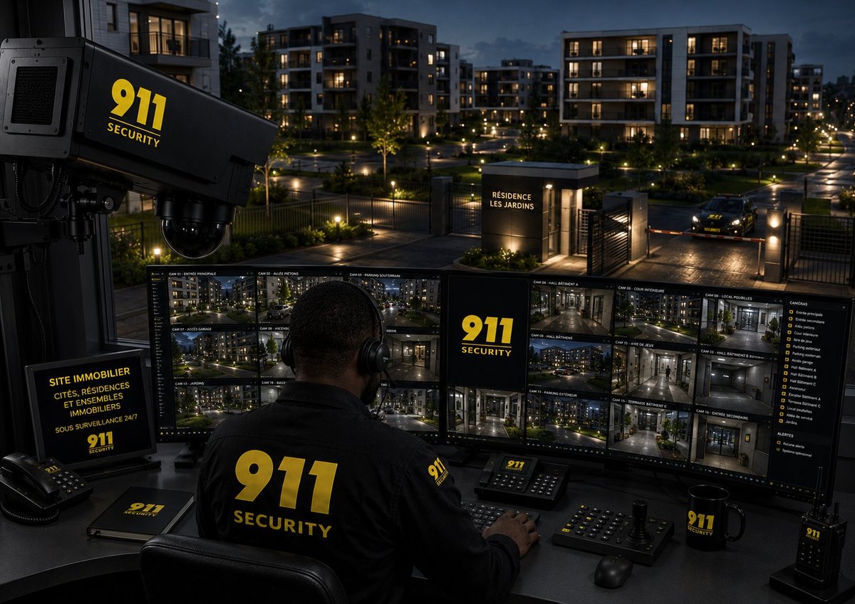 Surveillance d'une résidence sécurisée par 911 SECURITY