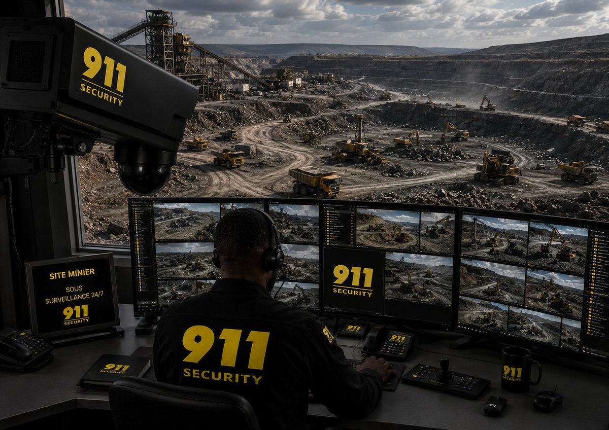 Surveillance 24/7 d'un site minier par 911 SECURITY