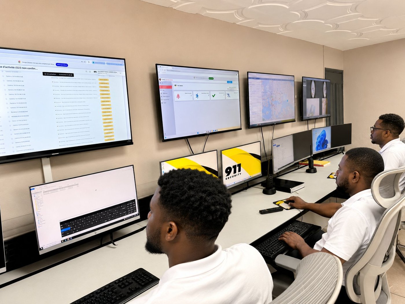 Supervision des alarmes en temps réel — centre 911 SECURITY